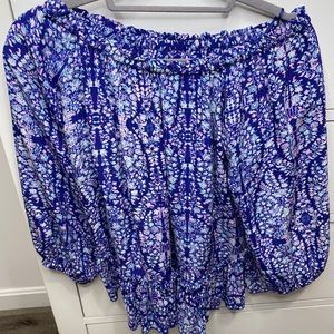 Rebecca Taylor floral off the shoulder blouse